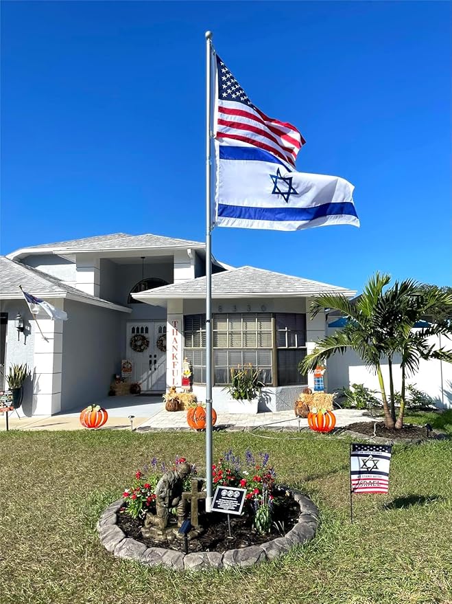 Israeli Flags 4x6 FT Made in The USA-Heavy Duty Vibrant Colors Double Sided Israeli National Flag Flag with 2 brass grommets for Home/Company/Indoor Outdoor Decoration