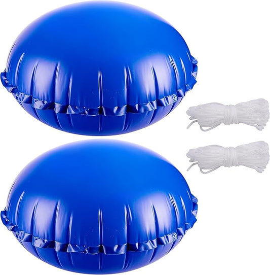 Sfcddtlg 2 Pcs Pool Air Pillows for Above Ground Pools- 4 x 4 Ft Round Winter Pool Cover Pillow- Ice Equalizer Air Pillow- Swimming Pool Winterizing Closing Pillow with Ropes for Support Pool Covers