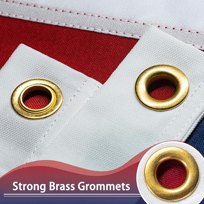 American Flag 6X10 ft Deluxe Super Tough Series, Heavy Duty Spun Polyester, 3 Brass Grommets, All Weather Large US Flag USA High Wind with Embroidered Stars, Oversized Flags Outdoor Outside