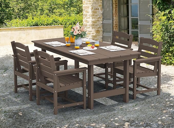SERWALL Patio Dining Chair Set of 2, Coffee