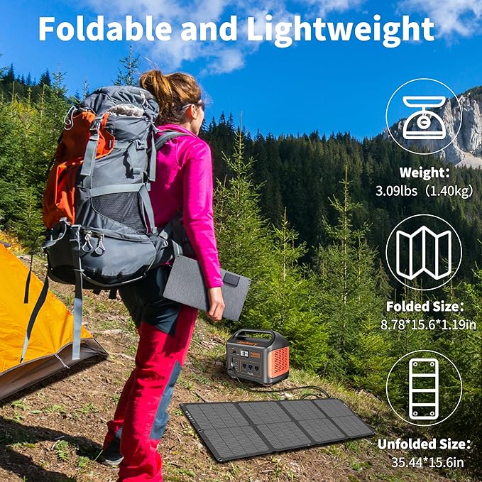 60W Portable Solar Panels NextGen Foldable Solar Panel Charger Kit 25% Efficiency with DC USB-C USB-A Output ETFE IP68 Waterproof Solar Panel for Travel Outdoor Camping RV Trip