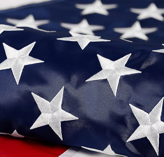 American Flag 4x6 ft: Long Lasting US Flag, Heavy Duty Nylon, Embroidered Stars, Sewn Stripes, Brass Grommets, UV Protection Perfect for Outdoors! USA Flag