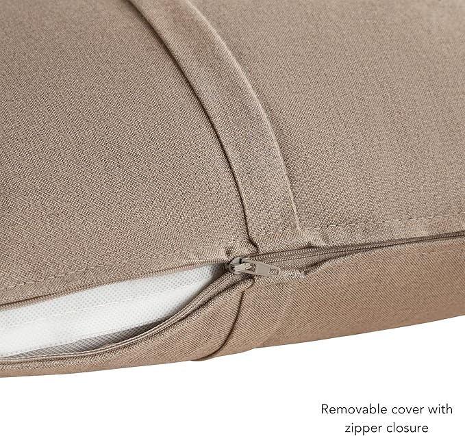 Greendale Home Fashions Sunbrella 21" x 14" Rectangle Outdoor Throw Pillow with Removable Cover (Set of 2), Cast Shale 2 Count