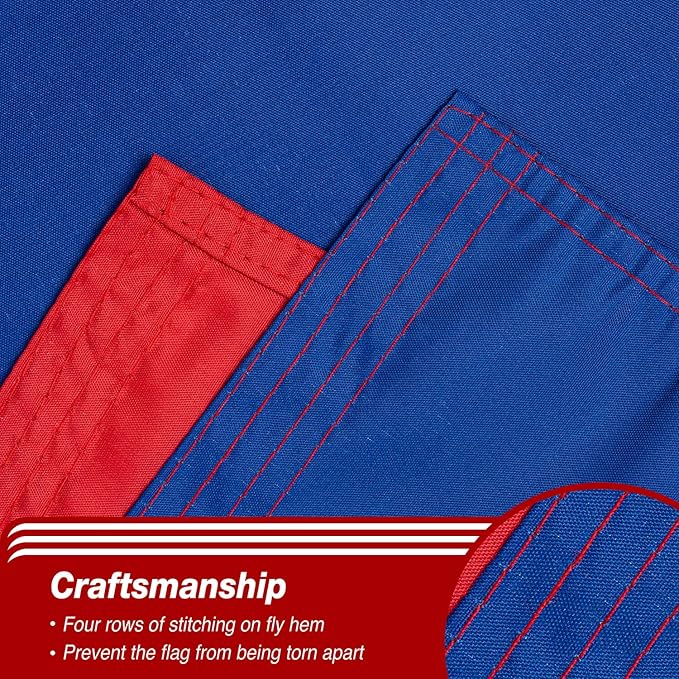 Dominican Republic Flag 3x5 ft Outdoor, Double Sided 3 Ply Heavy Duty Dominican National Country Flag, 100% Quality Polyester Dominicana Banner with Brass Grommets 4 Rows Stitches
