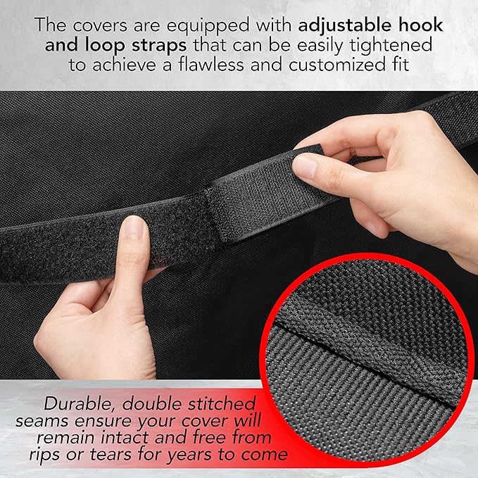 Heavy Duty Smoker Cover for Outdoor Griddle, 30 Inch – Waterproof, Weather Resistant, UV & Fade Resistant with Adjustable Straps – BBQ Cover for Flat Grill, Black