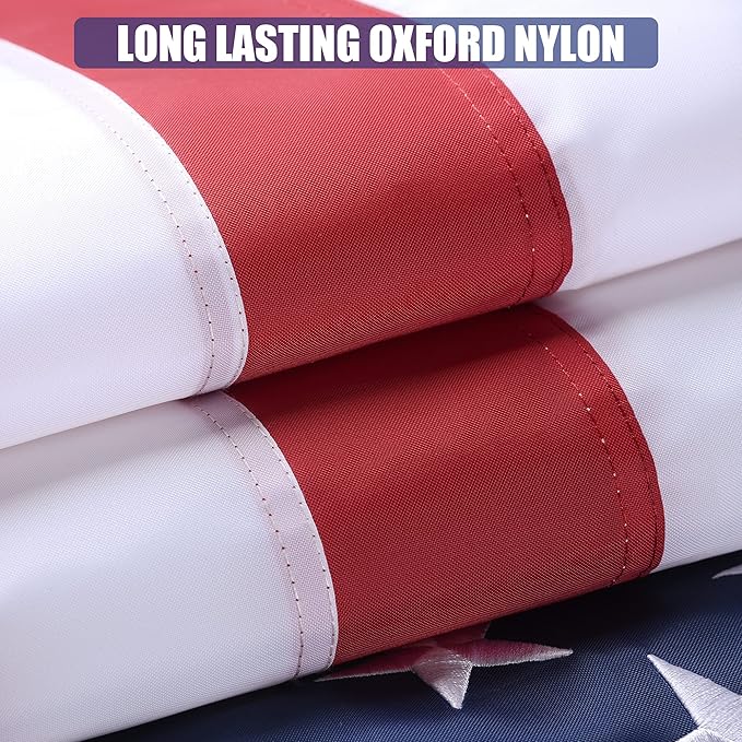 American Flag 15x25 Ft, US Deluxe Embroidered Heavy Duty Premium Polyester Durable Outside Flags with Brass Grommets