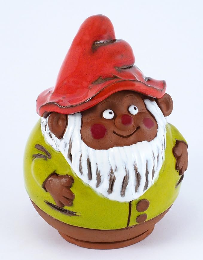 Ceramic Garden Decor - Gnome Lawn Stake - Outdoor Statue - Perfect, Unique Gifts for Gardeners Woman, Men, Yard Gifts - Handmade, Frostproof