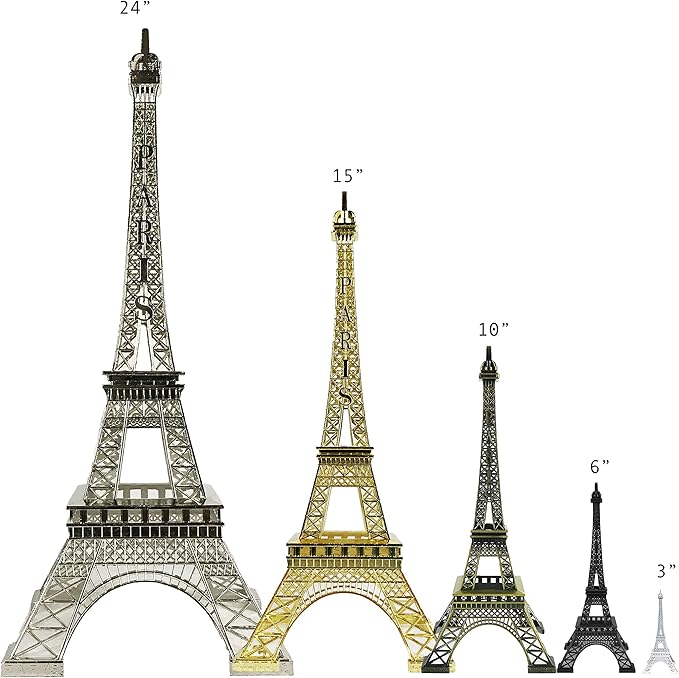 allgala 24" Eiffel Tower Statue Decor Alloy Metal, Black
