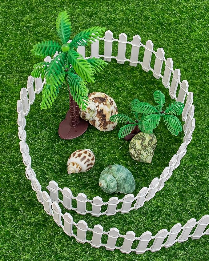 35 Inches Mini Wooden Fairy Garden Fence, DIY Miniature Picket Fence for Fairy House Decor, Small Garden Border, Dollhouse Accessories & Outdoor Fairy Gardens