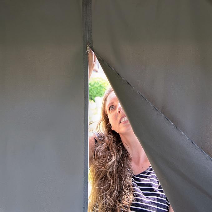 TOOLPORT Hardtop Gazebo 13x13 ft with Aluminum Frame and Approx. 8 mm Polycarbonate Roof - Side Panels in Gray