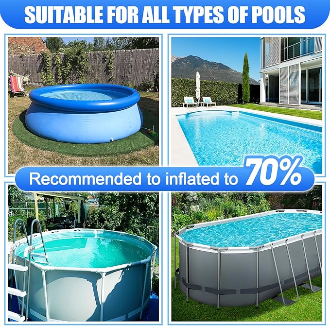 2pcs Pool Air Pillows for Above Ground Pools - 4ft Dia. Winter Closing Winterizing Kit with Ropes, Thicken PVC Ice Equalizer Support, Swimming Pool Patio Furniture Cover Airbag