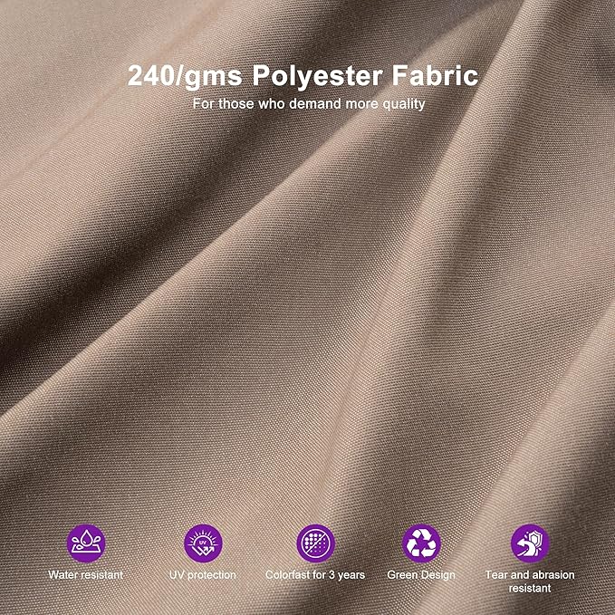 PURPLE LEAF 10' x 13' Cantilever Patio Umbrella Outdoor Umbrella with 330lbs Base Large Rectangular Windproof Offset Umbrella for Pool Deck Garden, Ash Mocha