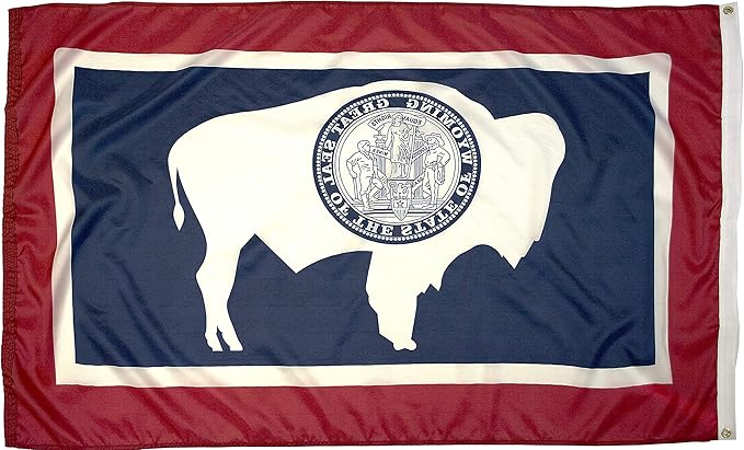 FlagSource Wyoming Nylon State Flag, Made in USA, 5x8'