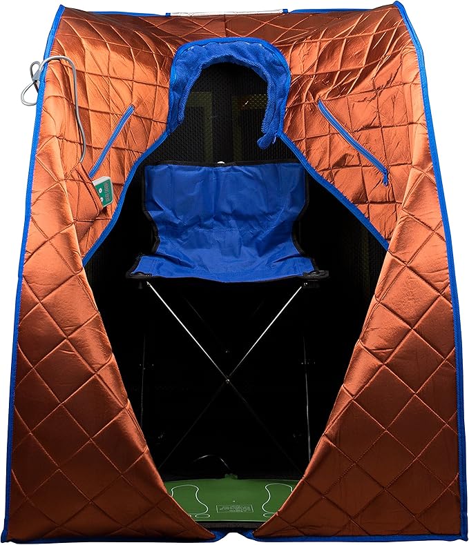 Durasage Ultra Low EMF Infrared Sauna Box – Portable Sauna with Heated Footpad & Chair, Personal Home Spa for, Stress Relief, Weight Loss & Skin Rejuvenation, Foldable, Easy Setup & Remote Control