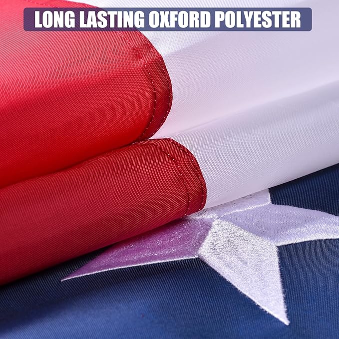 American Flag 4x6 Ft, US Deluxe Embroidered Heavy Duty Premium Polyester Durable Outside Flags with Brass Grommets