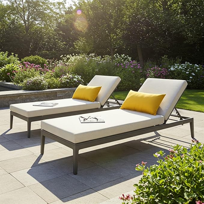 RSH DECOR: Sunbrella Square Throw Pillows Set of 2 | 17" x 17" | Water and Fade-Resistant Performance Fabric | Outdoor Pillow Covers with Down-Alternative Inserts | Canvas Sunflower Yellow