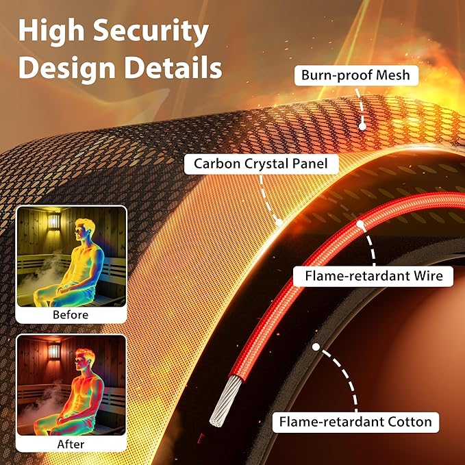 Polar Aurora 1- Person Infrared Sauna, Remotely Controllable Indoor Sauna, Low EMF 1200W/120V LCD Heater, WiFi & BT Control, 9-Color Light Therapy, Safe Flame-Retardant Material, Wood