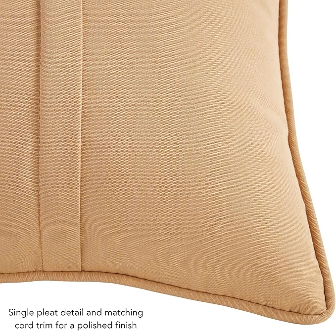 Greendale Home Fashions Sunbrella 20" Square Outdoor Throw Pillow with Removable Cover (Set of 2), Canvas Wheat 2 Count
