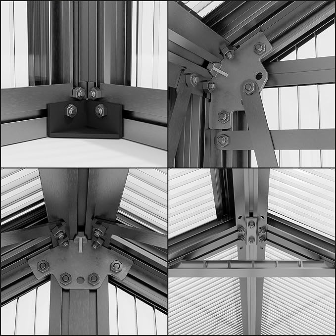 Greenhouse Topas 6 Aluminum Frame 7.4 x 12.6 ft with Approx. 8 mm Polycarbonate Panels