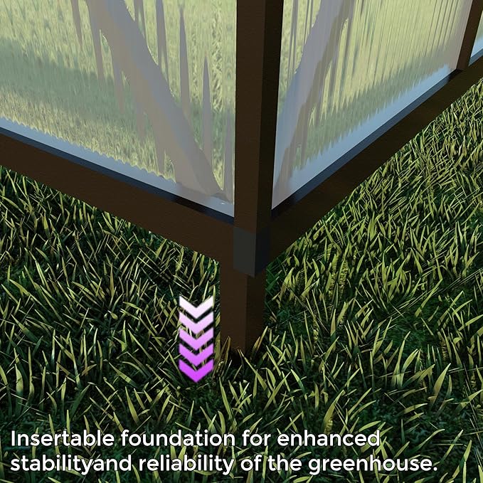 8x12 FT Greenhouse for Outdoors, Dark Gray