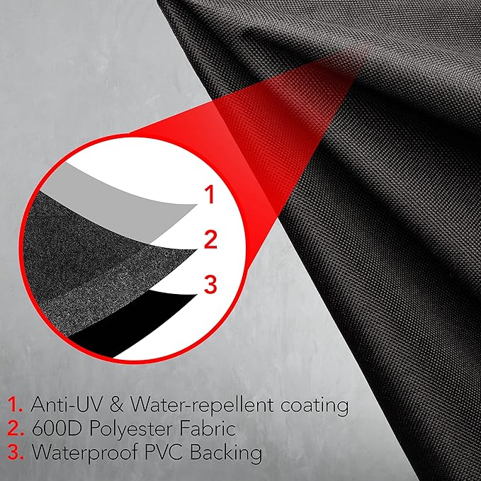Heavy Duty Smoker Cover for Outdoor Griddle, 30 Inch – Waterproof, Weather Resistant, UV & Fade Resistant with Adjustable Straps – BBQ Cover for Flat Grill, Black