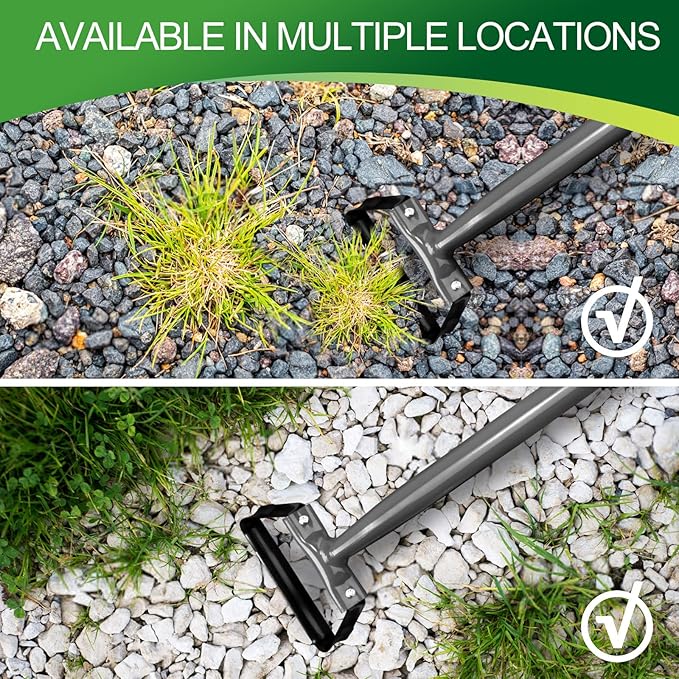 Walensee Hula Hoe Garden Tool, Weed Hoe,Stirrup Hoe with 14 Inch Scuffle Loop, Sharp Durable Metal Hand Grass Scraper,Rake for Indoor & Greenhouse,Gift,U Shaped Soil Cultivator,Mini,Grey