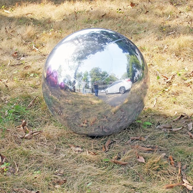 Generic Big Shiny Balls Giant Inflatable Mirror Balls for Events & Decor - Party, Advertising, Shows, Stage Decoration - Hanging & Standing-Various Sizes & Colors - Silver (1.2m/3.94ft)