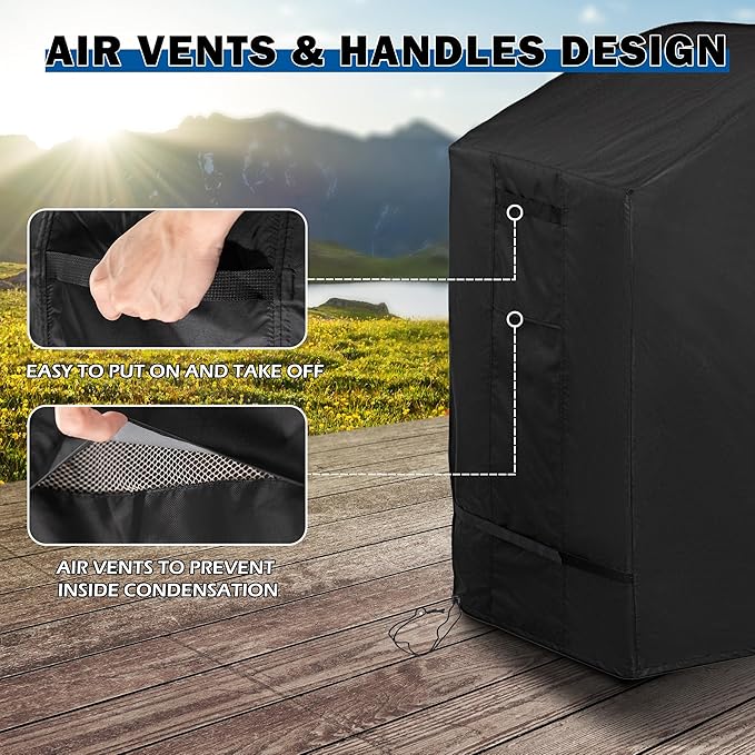 Grill Cover for Traeger Woodridge Pellet Grill TFB86MLH, Outdoor Griddle Cover for Traeger Pellet Smoker Grill, Waterproof BBQ Grill Cover for All Weather