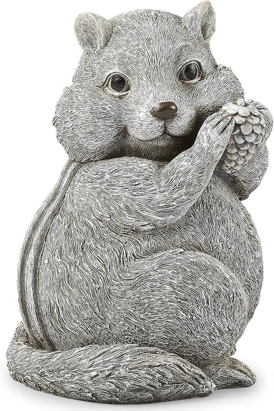 Roman Garden - Chipmunk Statue, 8.75" H, Pudgy Pals Collection, Resin and Dolomite, Decorative, Garden Gift, Home Outdoor Decor, Durable, Long Lasting