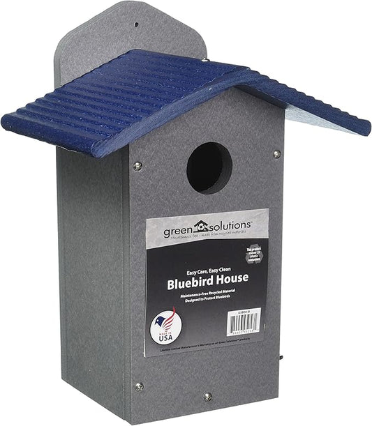 Birds Choice GSBBH-B Green Solutions Bluebird House, Bird House, Green w/ Blue Roof