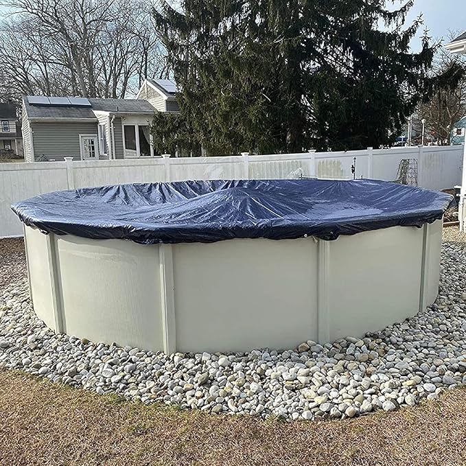 15’ ft. Premium Round Pool Winter Cover for Above Ground Pools – 10-Year Warranty, Cold and UV Resistant, Weatherproof and Durable, Winch & Cable Included