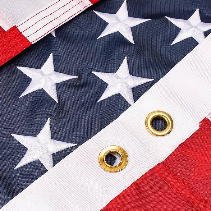 420D American Flags for Outside 3x5 Ft. American Flags 3x5 Ft Outdoor Heavy Duty. Indestructible US Flags with Embroidered Stars, Sewn Stripes, Brass Grommets and Vivid Colors.