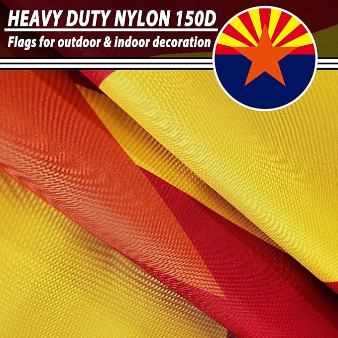 FLAGWIN Arizona Flag 3x5 FT - Double Sided Flag Outdoor 3 Ply - Vivid Color and Fade Proof State of Arizona Flags with Brass Grommets