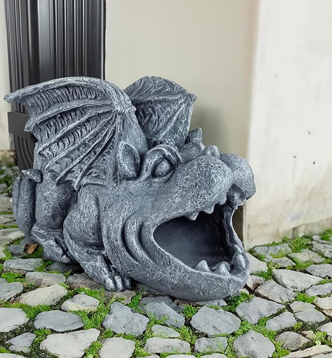 Gargoyle Statues Garden Decoration, Resin Statue Outdoor Decor, Animal Downspout Diverter, Decorative Gutter Extension, 3"4" Downspout Extender Diverter Splash Block
