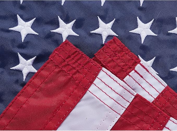 Homissor American Flag 16x24 Boat Small US Flags Outdoor Heavy Duty Embroidered Stars USA 1.3x2Ft Banner Sewn Stripes Indoor with 2 Brass Grommets