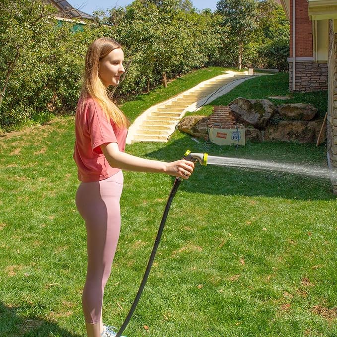 Fevone Garden Hose 50 ft., Lightweight Hybrid Water Hose, Flexible and Durable, Leak-Free Connections