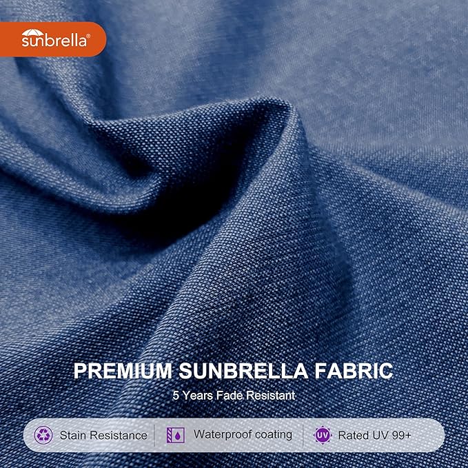 PURPLE LEAF 9' X 12' Cantilever Outdoor Patio Umbrella Large Heavy Duty 360° Rotation Double Top Offset Rectangular Umbrellas for Backyard Deck Pool, Spectrum Indigo