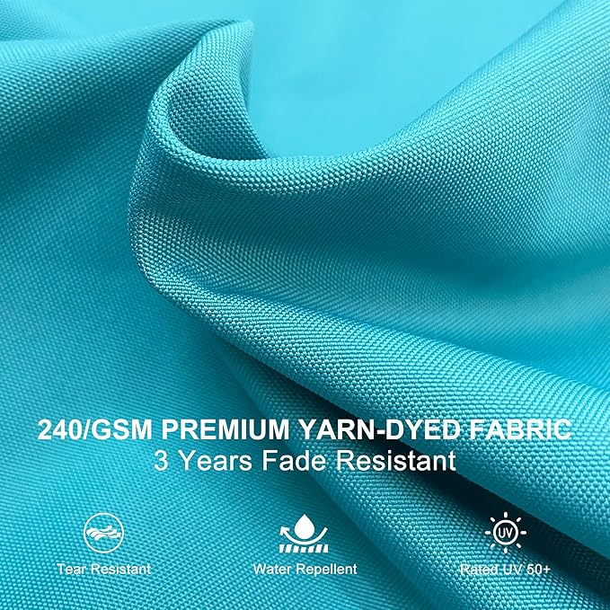 PURPLE LEAF Patio Umbrella 10 Feet Outdoor Round Umbrella Large Cantilever Umbrella Windproof Offset Heavy Duty Sun for Garden Deck Pool Patio, Turquoise Blue