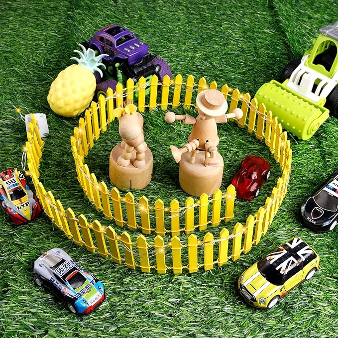 Mini Fairy Garden Fence, 35.5x2 Inch Cuttable Small Wood Picket Fence, DIY Miniature Accessories Decoration for Dollhouse, Crafts, Vegetable Platter, Cake(Yellow)