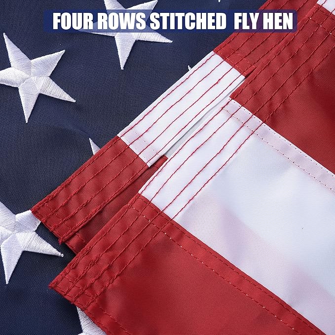 American Flag 8x12 Ft, US Deluxe Embroidered Heavy Duty Polyester Durable Outside Flags with Brass Grommets