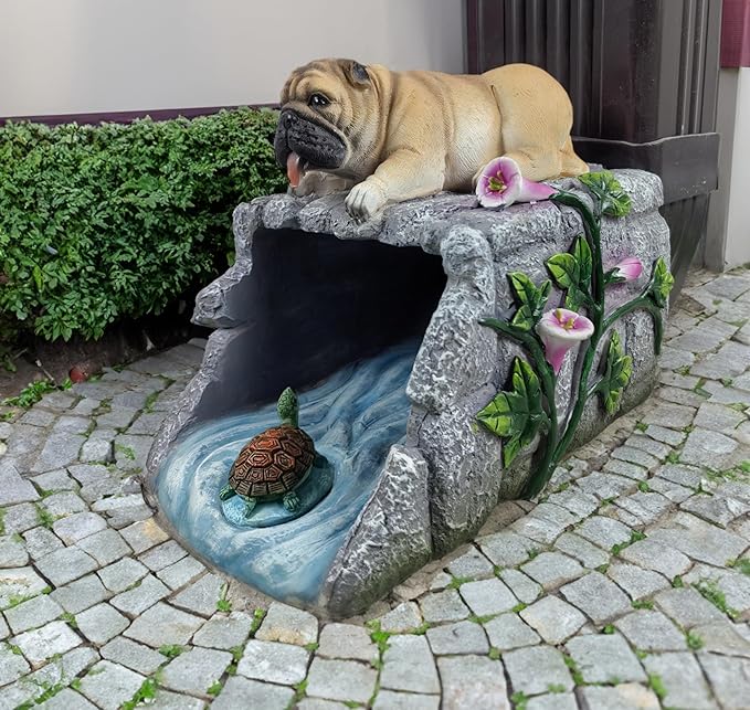 Dog Statues Gutter Extension Garden Decoration, Resin Outdoor Decor, Animal Downspout Diverter, 3"4" Extender Splash Block