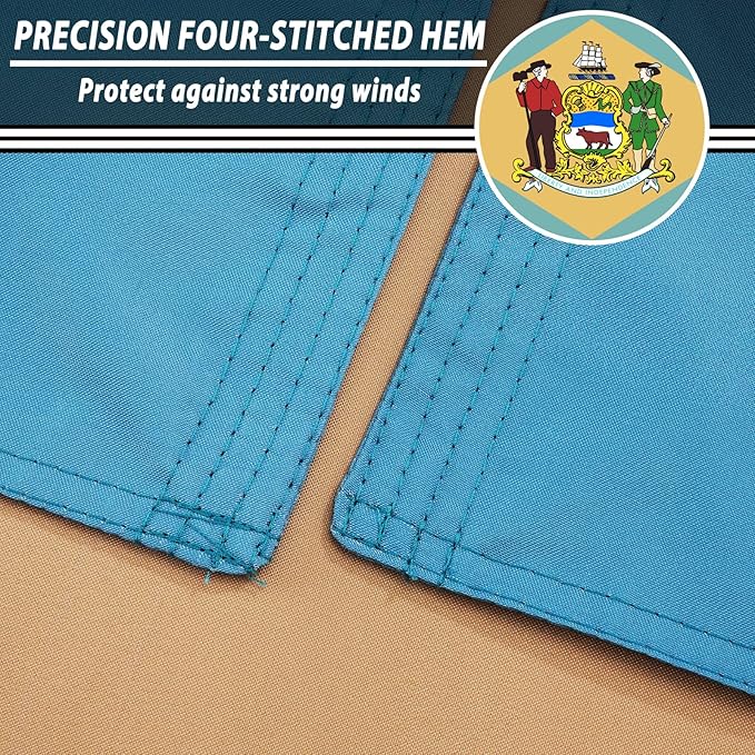 FLAGWIN Delaware Flag 3x5 FT - 3 Ply Double Sided Polyester Delaware State Flag with Brass Grommets - Vivid Color and Fade Proof State of Delaware Flags 3x5 Outdoor