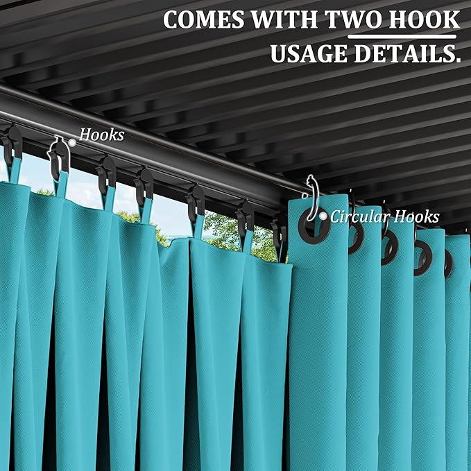Gazebo Universal Replacement Privacy Curtain,10'×13' Gazebo Outdoor Waterproof Curtains, 4-Panels Sidewall Curtains with Double Zipper for Patio Canopy, Garden and Backyard (Curtain Only)