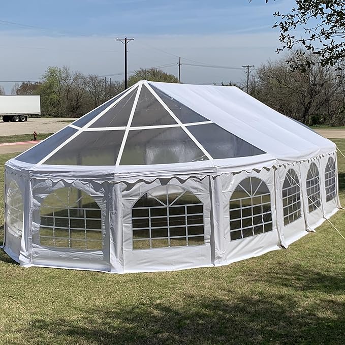 DELTA 40'x21' PVC Marquee Tents for Parties, Large Party Tent, Outdoor Wedding Tent, Heavy Duty Fire Retardard Waterproof Canopy, Carpas para Fiestas,Outdoor Event + 6 Storage Bags