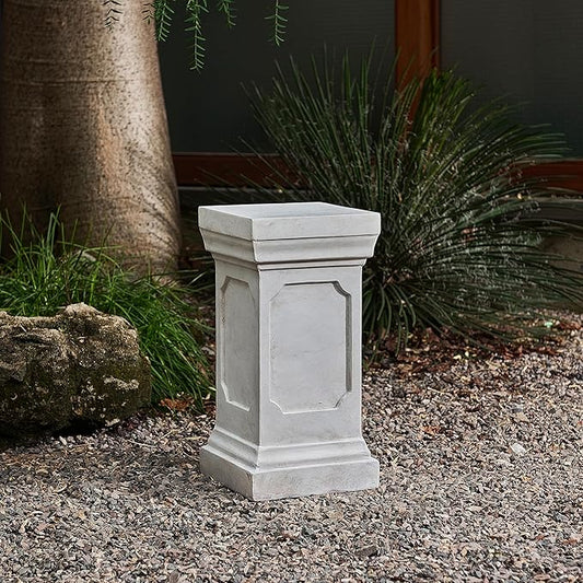 Decorative Roman Column Pedestal Column Plant Stand, Vintage European Style Classical Garden Pillar, Indoor Outdoor Decor, Pedestal Columns Plants Standing for Entryway Garden Yard Home (Antique White/19.25''H)