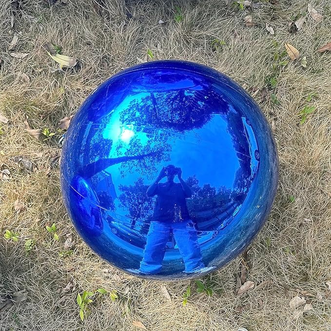 Big Shiny Balls Giant Inflatable Mirror Balls for Events & Decor - Party, Advertising, Shows, Stage Decoration - Hanging & Standing-Various Sizes & Colors - Blue (0.9m/2.95ft)