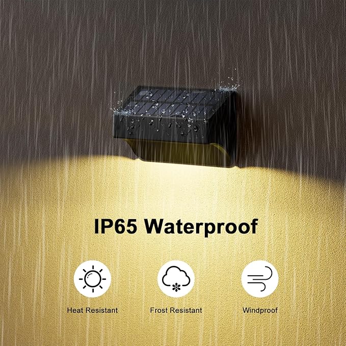 Solar Fence Lights,Fence Solar Lights Outdoor Waterproof Led IP65 with10 Fixed Colors ＆ RGB Color Changing for Wall Backyard Step Railing Patio Pool Porchaily&Holiday Decorations (12)