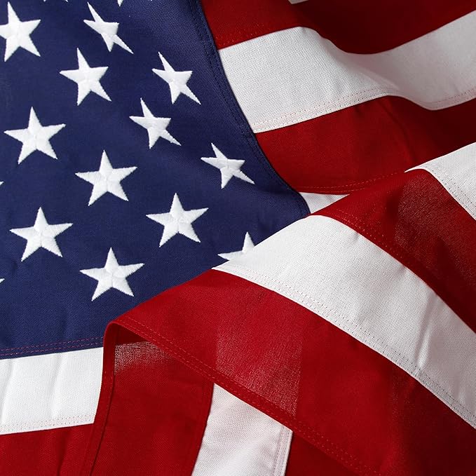 American Flag 3x5 FT Outdoor -USA Heavy Duty Nylon US Flags Long Lasting US Flag with Embroidered Stars, Sewn Stripes & Brass Grommets Water-Resistant Perfect for Outdoor Use All Weather USA Flag