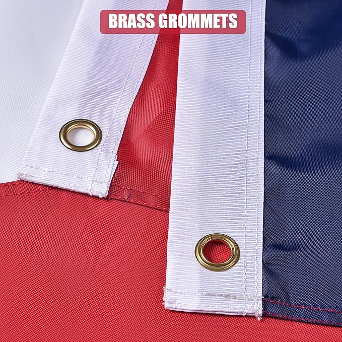 American Flag 6x10 Ft, US Deluxe Embroidered Heavy Duty Polyester Durable Outside Flags with Brass Grommets