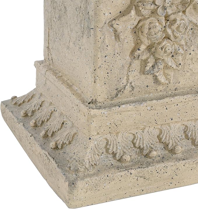 Decorative Roman Column Pedestal Column Plant Stand, Vintage European Style Classical Garden Pillar, Indoor Outdoor Decor, Pedestal Columns Plants Standing for Entryway Garden Yard Home (Sand/19 H)